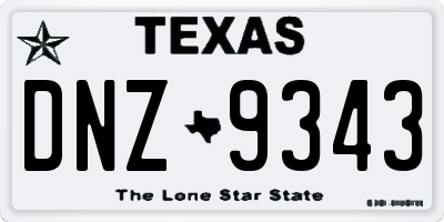 TX license plate DNZ9343