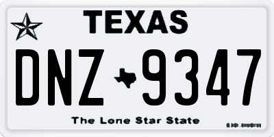 TX license plate DNZ9347