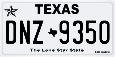 TX license plate DNZ9350