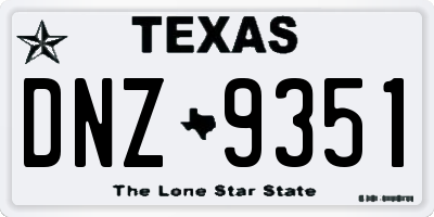 TX license plate DNZ9351