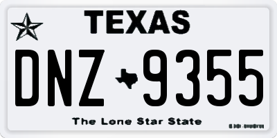 TX license plate DNZ9355