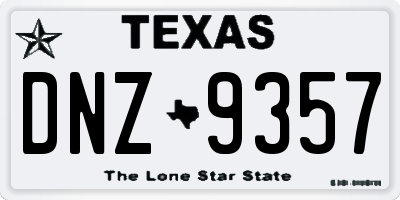 TX license plate DNZ9357
