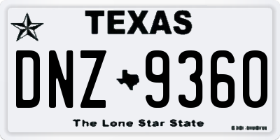 TX license plate DNZ9360