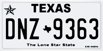 TX license plate DNZ9363