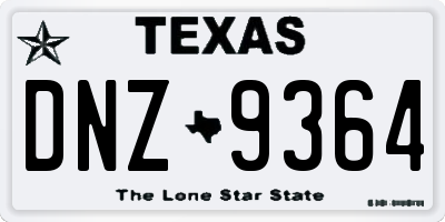 TX license plate DNZ9364