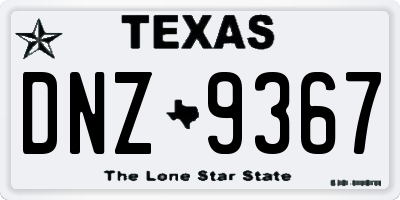 TX license plate DNZ9367