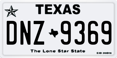 TX license plate DNZ9369