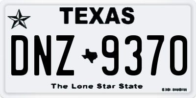 TX license plate DNZ9370