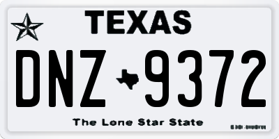 TX license plate DNZ9372