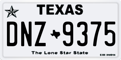 TX license plate DNZ9375