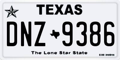 TX license plate DNZ9386