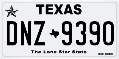 TX license plate DNZ9390