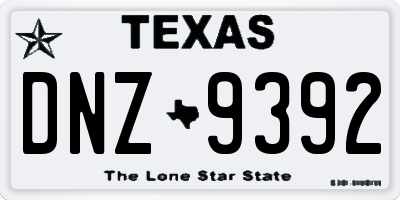 TX license plate DNZ9392