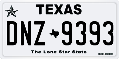 TX license plate DNZ9393