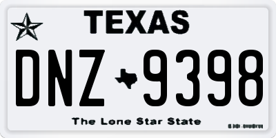 TX license plate DNZ9398