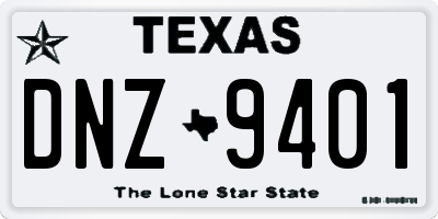 TX license plate DNZ9401