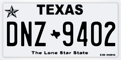 TX license plate DNZ9402