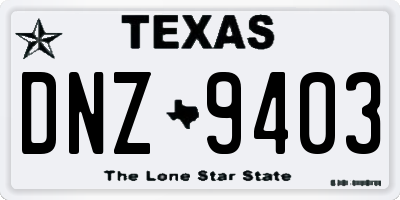TX license plate DNZ9403