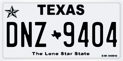 TX license plate DNZ9404