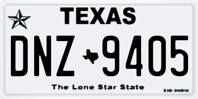 TX license plate DNZ9405