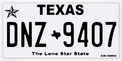 TX license plate DNZ9407