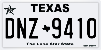 TX license plate DNZ9410