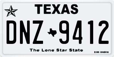 TX license plate DNZ9412