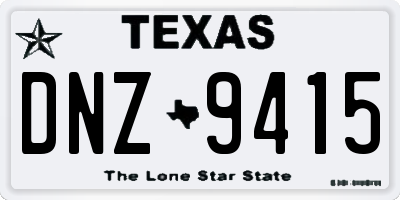 TX license plate DNZ9415