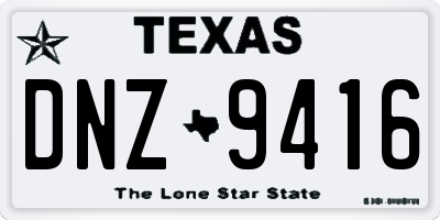 TX license plate DNZ9416