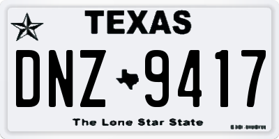 TX license plate DNZ9417