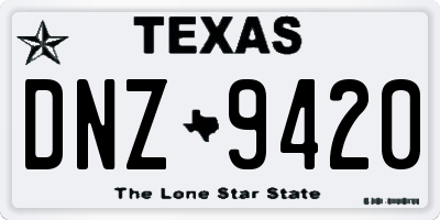 TX license plate DNZ9420