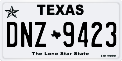 TX license plate DNZ9423