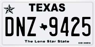 TX license plate DNZ9425