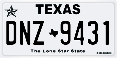 TX license plate DNZ9431