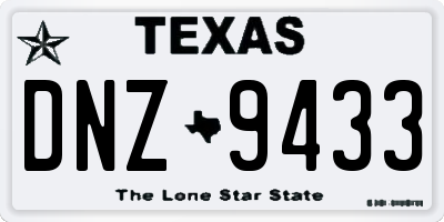TX license plate DNZ9433