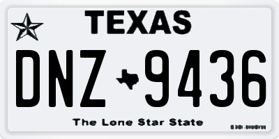 TX license plate DNZ9436