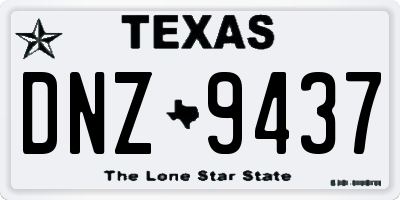 TX license plate DNZ9437
