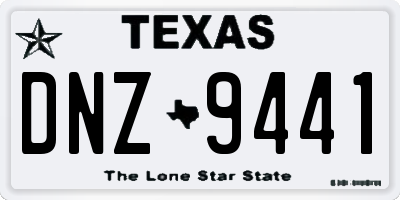 TX license plate DNZ9441