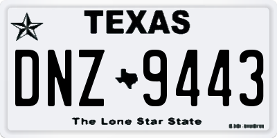 TX license plate DNZ9443