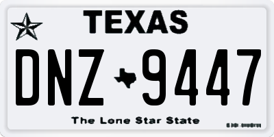 TX license plate DNZ9447