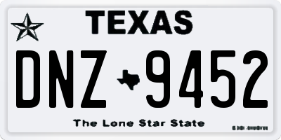 TX license plate DNZ9452