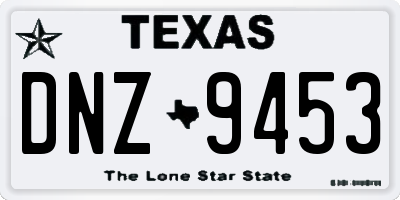 TX license plate DNZ9453