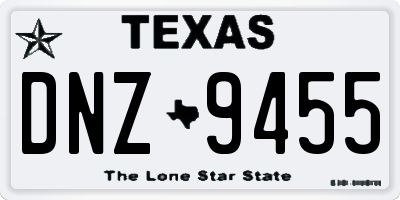 TX license plate DNZ9455