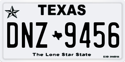 TX license plate DNZ9456