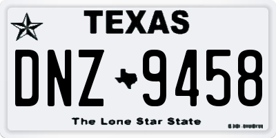 TX license plate DNZ9458