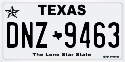 TX license plate DNZ9463