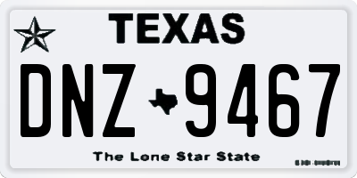 TX license plate DNZ9467