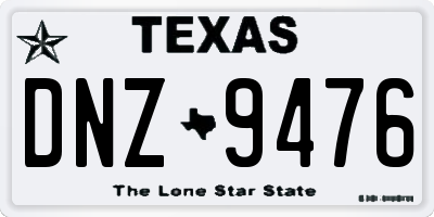 TX license plate DNZ9476