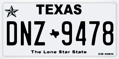 TX license plate DNZ9478