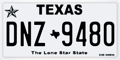 TX license plate DNZ9480